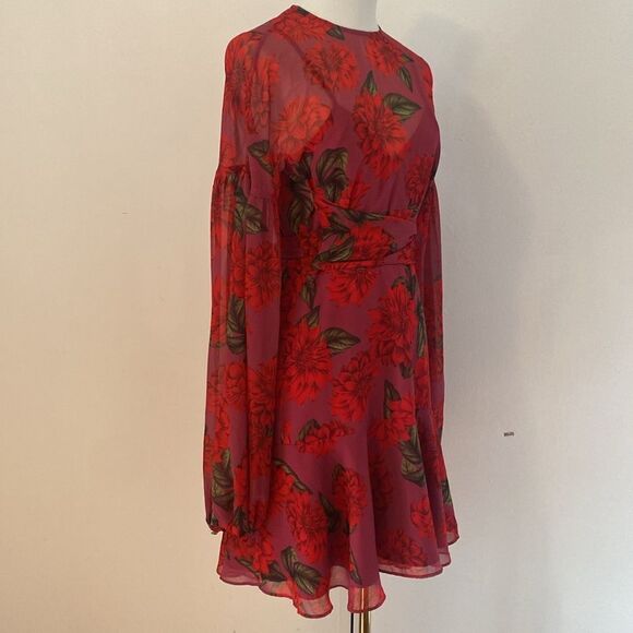 Keepsake the Label Dhalia-Red Find You Mini Dress Size Small - Picture 7 of 16